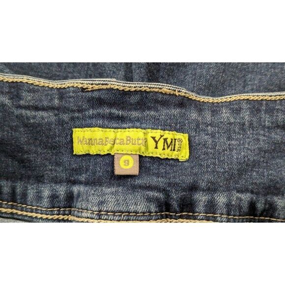 YMI Womens Size 9 Juniors Bermuda Jean Shorts Denim Stretch 3 Button Pockets - Picture 7 of 9